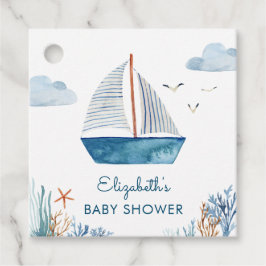 Cute Waterverf Boat Nautical Baby shower Bedankjes Labels
