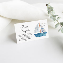Cute Waterverf Boat Nautical Baby shower Informatiekaartje