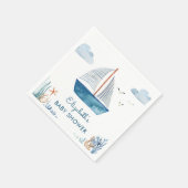 Cute Waterverf Boat Nautical Baby shower Servet (Hoek)