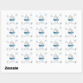Cute Waterverf Boat Nautical Baby shower Vierkante Sticker (Vel)