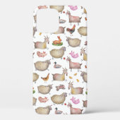Cute Waterverf Boerderij Barn Animals Patroon Case-Mate iPhone Case (Achterkant)