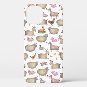 Cute Waterverf Boerderij Barn Animals Patroon Case-Mate iPhone Case
