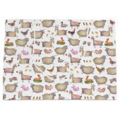 Cute Waterverf Boerderij Barn Animals Patroon Groot Cadeauzakje (Voorkant)