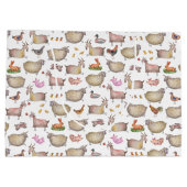 Cute Waterverf Boerderij Barn Animals Patroon Groot Cadeauzakje (Achterkant)