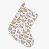 Cute Waterverf Boerderij Barn Animals Patroon Grote Kerstsok (Voorkant (Hangend))