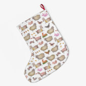 Cute Waterverf Boerderij Barn Animals Patroon Grote Kerstsok (Achterkant (Hangend))