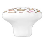 Cute Waterverf Boerderij Barn Animals Patroon Keramische Knop (Zijkant)