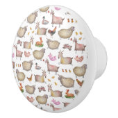 Cute Waterverf Boerderij Barn Animals Patroon Keramische Knop (Rechts)