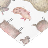 Cute Waterverf Boerderij Barn Animals Patroon Medium Tafelloper (Hoek)