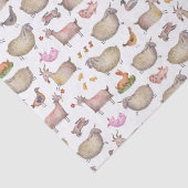 Cute Waterverf Boerderij Barn Animals Patroon Tissuepapier (Detail)