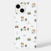 Cute Waterverf Boerderij Patroon Case-Mate iPhone Case (Achterkant)