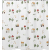 Cute Waterverf Boerderij Patroon Douchegordijn (Voorkant)