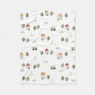 Cute Waterverf Boerderij Patroon Fleece Deken