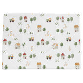 Cute Waterverf Boerderij Patroon Groot Cadeauzakje (Voorkant)