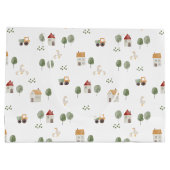 Cute Waterverf Boerderij Patroon Groot Cadeauzakje (Achterkant)