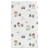 Cute Waterverf Boerderij Patroon Klein Cadeauzakje (Achterkant)