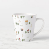 Cute Waterverf Boerderij Patroon Latte Mok (Rechts)