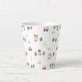 Cute Waterverf Boerderij Patroon Latte Mok (Voorkant)