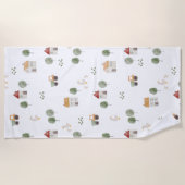 Cute Waterverf Boerderij Patroon Strandlaken (Voorkant)