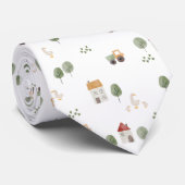 Cute Waterverf Boerderij Patroon Stropdas (Opgerold)