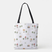 Cute Waterverf Boerderij Patroon Tote Bag (Achterkant)