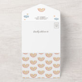 Cute Waterverf Boho Rainbow Baby shower All In One Uitnodiging (Buitenkant)