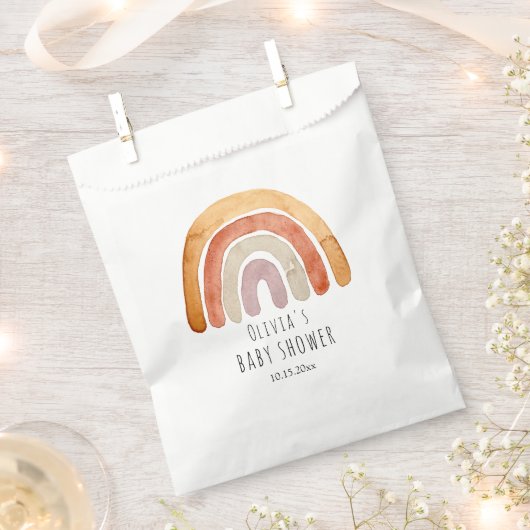 Cute Waterverf Boho Rainbow Baby shower Bedankzakje (Geknipt)