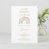 Cute Waterverf Boho Rainbow Baby shower Kaart (Staand voorkant)