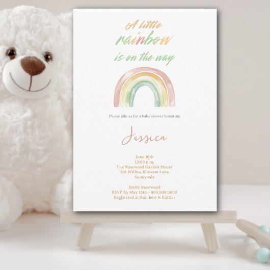 Cute Waterverf Boho Rainbow Baby shower Kaart