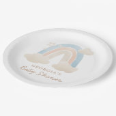 Cute Waterverf Boho Rainbow Baby shower Papieren Bordje (Gekanteld)
