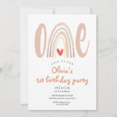 Cute Waterverf Boho Rainbow Heart 1e verjaardag Kaart (Voorkant)