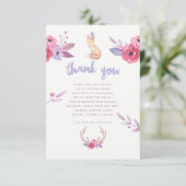 Cute Waterverf Boho Tribal Baby shower Hartelijk d Bedankkaart (Staand voorkant)