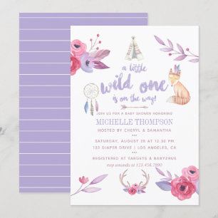 Cute Waterverf Boho Tribal Baby shower Invite Kaart