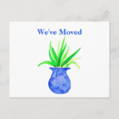 Cute Waterverf Botanical Moving Announge Post Briefkaart (Voorkant)