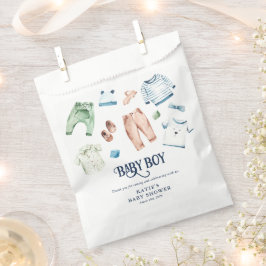 Cute Waterverf Boy Clothes BOY Baby shower Bedankzakje