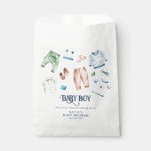 Cute Waterverf Boy Clothes BOY Baby shower Bedankzakje (Voorkant)