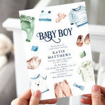 Cute Waterverf Boy Clothes BOY Baby shower