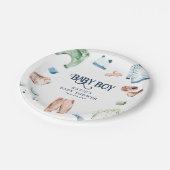 Cute Waterverf Boy Clothes BOY Baby shower Papieren Bordje (Gekanteld)