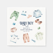 Cute Waterverf Boy Clothes BOY Baby shower Servet (Voorkant)