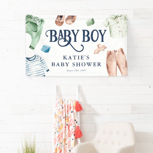 Cute Waterverf Boy Clothes BOY Baby shower Spandoek (Insitu)