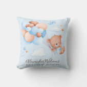 Cute Waterverf Boy Teddy Bear met ballonnen Kussen (Voorkant)