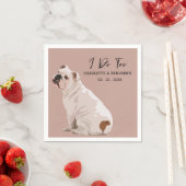 Cute Waterverf Bull Dog Wedding Servet (Insitu)