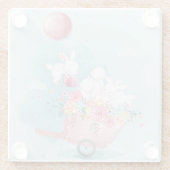 Cute Waterverf Bunnies Glazen Onderzetter (Achterkant)