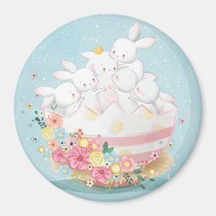Cute Waterverf Bunnies Magnet