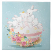 Cute Waterverf Bunnies Tegeltje (Voorkant)