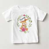 Cute waterverf bunny and floral wreath Easter (Voorkant)