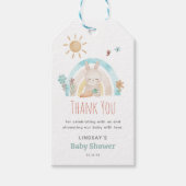 Cute Waterverf Bunny Baby shower Dank u Cadeaulabel (Voorkant)