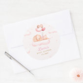 Cute Waterverf Bunny Balloon Boho Baby shower Ronde Sticker (Envelop)