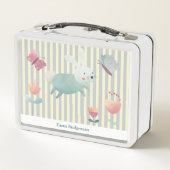  Cute waterverf Bunny & flower    (Achterkant)