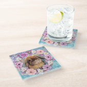 Cute Waterverf Bunny Glazen Onderzetter (Schuin)